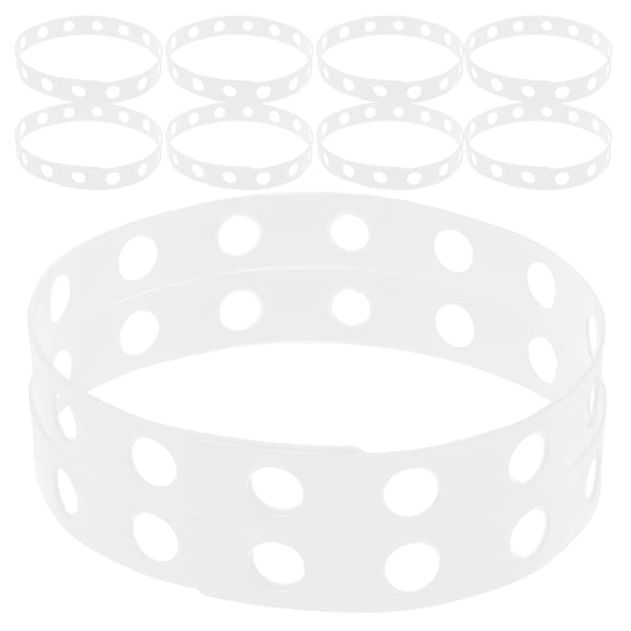 NICEXMAS 12Pcs White Plastic Hanger Strips for Clothes Organizer with Multi-Hole Connector Design
