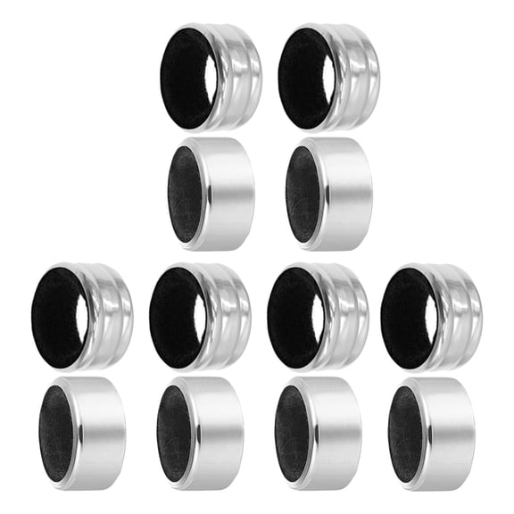 NICEXMAS 12Pcs Wine Bottle Drip Collar Rings in Stainless Steel with Cloth Lining for Table Protection