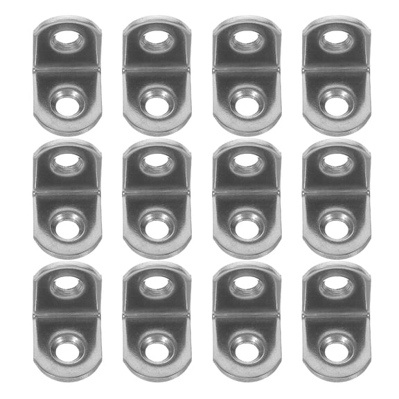 NICEXMAS Shelf Bracket Silver Metal 12Set 0.98X0.98X0.63in