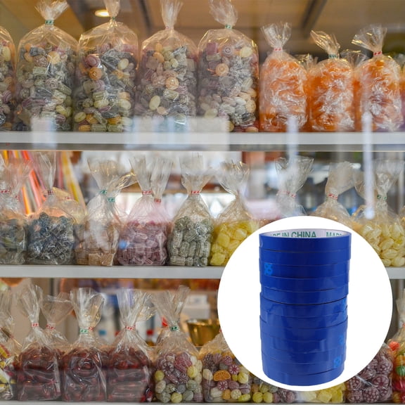 NICEXMAS 12pcs Bag Sealing Tying Tape Bopp Blue for Supermarket Tying Machines
