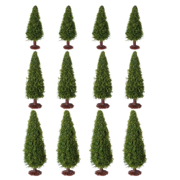 NICEXMAS 12Pcs Versatile Model Pine Trees for Scenic Railway and Decorative Displays