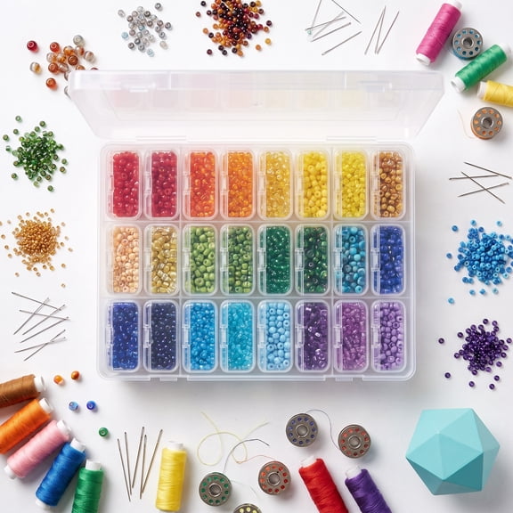 NICEXMAS Clear Plastic Bead Storage Containers, Stackable for Crafts, 15Pcs
