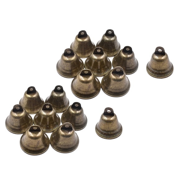 NICEXMAS 16Pcs Bronze Bell Copper Rattle DIY Bells Coffee Color for Christmas Tree and Wall Decoration