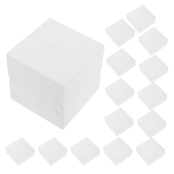 NICEXMAS 16Pcs White Foam Blocks for Cake Decorating Practice Square Foam Dummies for DIY Crafts