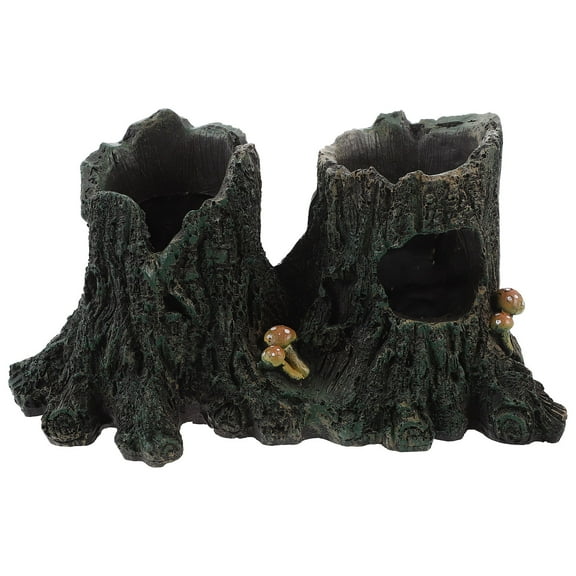 NICEXMAS 1Pack Aquarium Tree Trunk Underwater Decor Resin Stump for Fish Tank 11.8x4.3x4.1in
