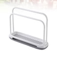 thumbnail image 1 of NICEXMAS White Plastic Double Layer Kitchen Cleaning Cloth Rack for Dish Towel Storage and Organization, 1 of 5