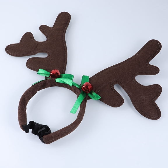 NICEXMAS Coffee Color Christmas Pet Antlers Headband Adjustable Strap for Dogs