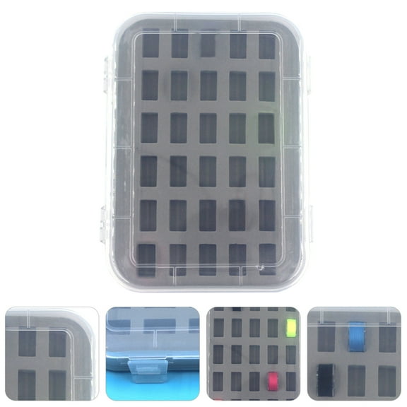 NICEXMAS 1Pack Plastic Sewing Bobbin Box Grey Rectangular Storage Portable Prevents Bobbins from Falling