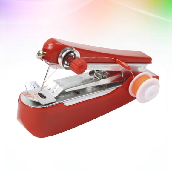 NICEXMAS 1-Pack Red Mini Portable Sewing Machine for Travel, Outdoor Use, and Beginners Easy Stitching