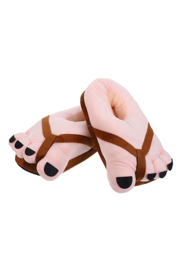 1Pair Furry Giant Feet Slippers Cozy Plush Big Toe Shoes for Carnival Costume