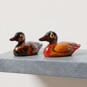 NICEXMAS 1Pair Mandarin Duck Statue Resin Sculpture Love Birds Home Decor Figurine