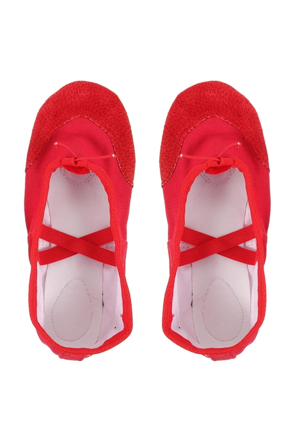 1Pair Red Bell Dance Shoes Elastic Band Design Durable Material for Ballet Use