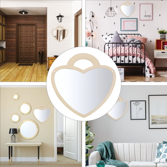 NICEXMAS 1Pc Water Resistant Acrylic Mirror Pendant for Wall Decor Beige