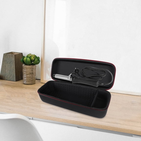 NICEXMAS Large Black Nylon Hair Curler Bag with Carry Strap, Travel Storage Case for Hair Styling Tools and Accessories