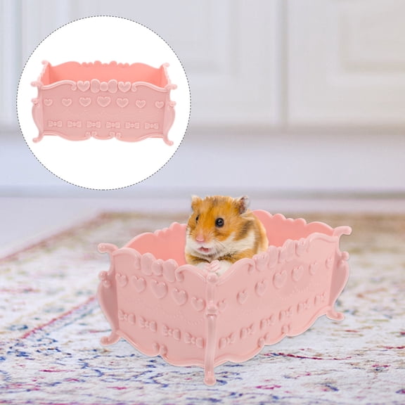 NICEXMAS Nicexmas Hamster Sandbox, Pink Plastic, Stable, Adorable, Sand Bath, 1Pc