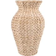 NICEXMAS Beige Woven Flower Vase with Stable Base, Handmade Decorative Pot for Indoor Home Decor, Stylish for Living Room