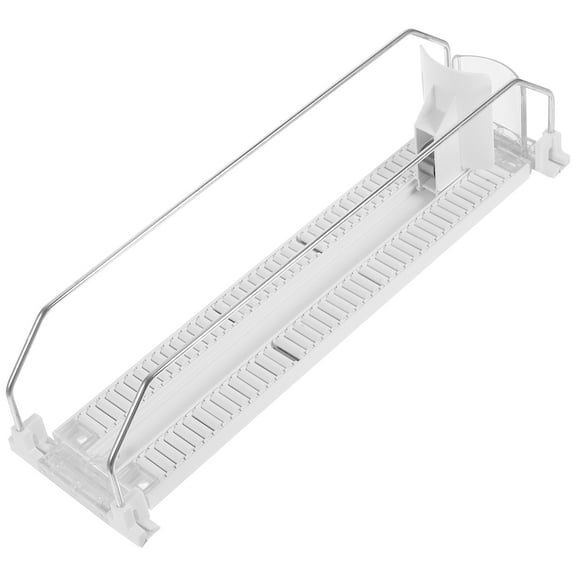 NICEXMAS Automatic Pusher Glide Shelf Beverage Organizer White 1Pack 12.2X3.1X2.6in