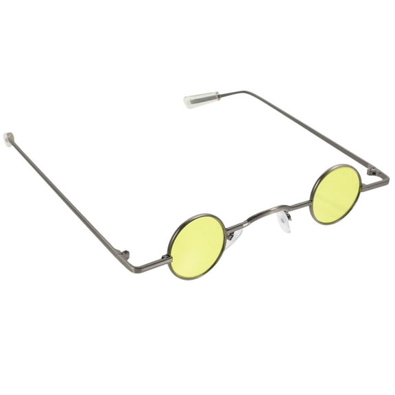 NICEXMAS Yellow Small Round Frame Sunglasses Lightweight Fashion Eyewear for Beach Party
