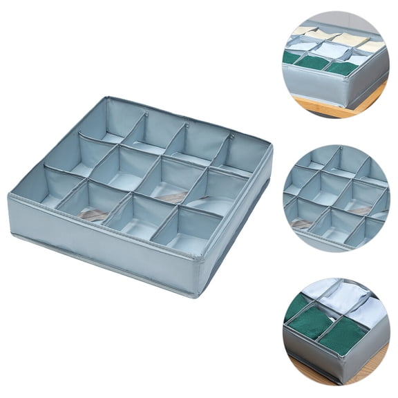 NICEXMAS Light Grey Underwear Organizer Box with 12 Compartments, Lightweight Storage Solution for Home Closet Organization