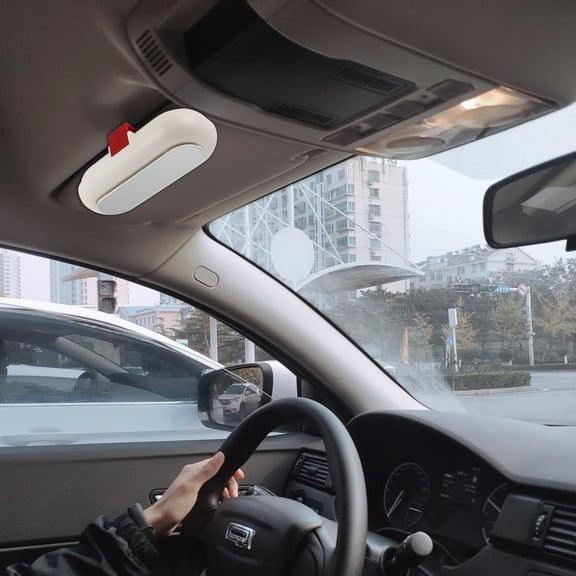 NICEXMAS 1Pcs Slim Rectangular Car Glasses Case White 17.5X7.7cm Abs Aluminum Alloy for Automobile