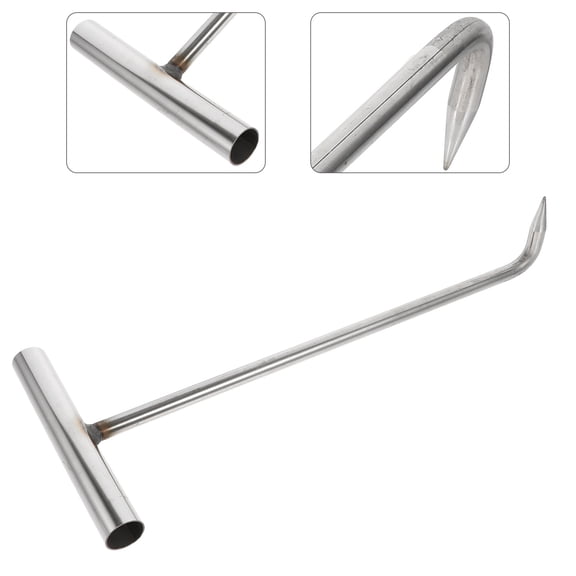 NICEXMAS Utility Manhole Hook Tool T Shape 1Set 14.8x5.9x2.7in