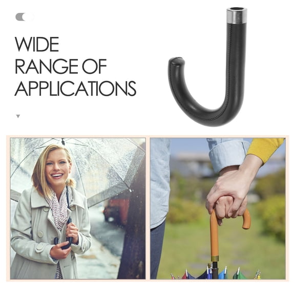 NICEXMAS Black Plastic Replacement Handle for Foldable Umbrella, Windproof Grip, Comfortable and Easy to Install