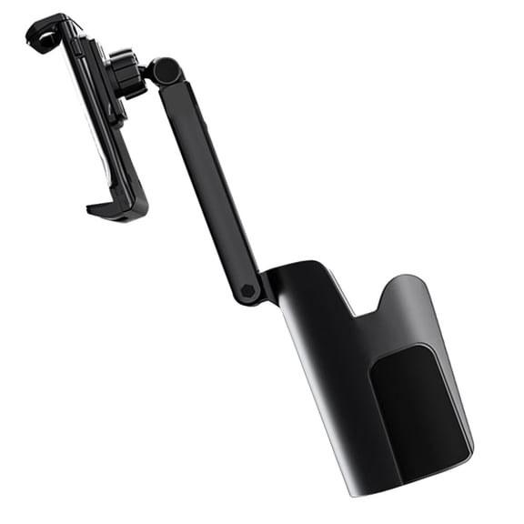 NICEXMAS 1Set 2-in-1 Car Cup Holder Phone Mount with 360-Degree Rotation and Stable Grip for Drivers in Black