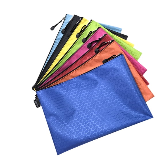 NICEXMAS 1Set A4 Rectangular Oxford Cloth File Bag For Document Storage Waterproof Zipper File Bag