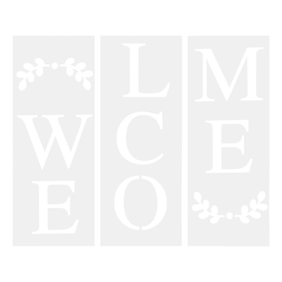 NICEXMAS 1 Set White Plastic English Word Painting Stencils for , Portable Art and Craft Projects