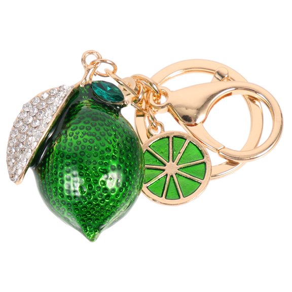 NICEXMAS 1Set Rhinestone Keychain Decor Elegant Fruit Design Key Chain for Daily Use