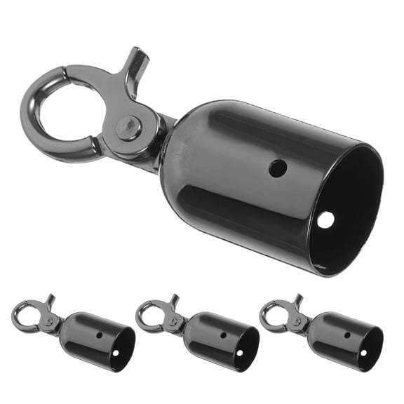 NICEXMAS 1Set Rope Hook Fittings for Safety Barriers in Durable Zinc Alloy with Black Finish