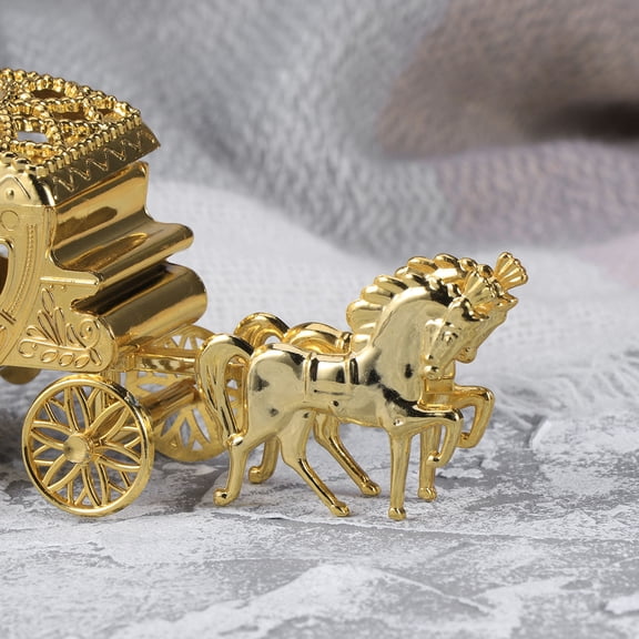 NICEXMAS 1Set Small Favor Boxes Carriage Shape Goodie Boxes Golden for Event Organizers Wedding Parties