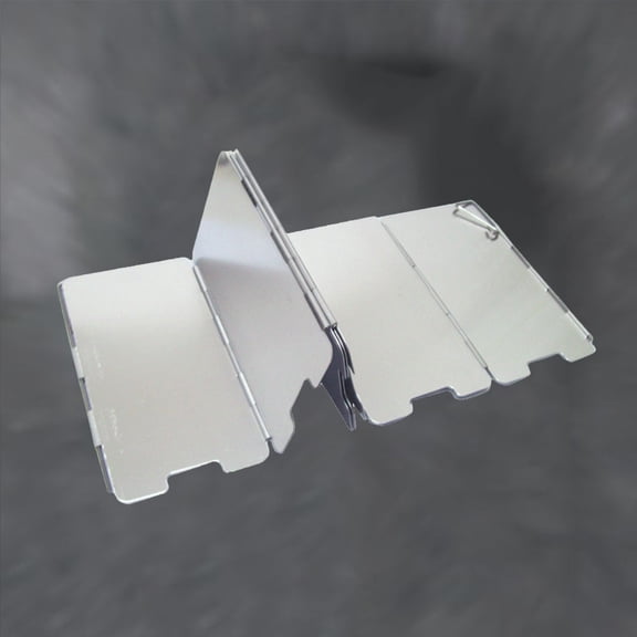 NICEXMAS Silver Outdoor Windshield for Camping Stove Foldable Fuel Saving Design