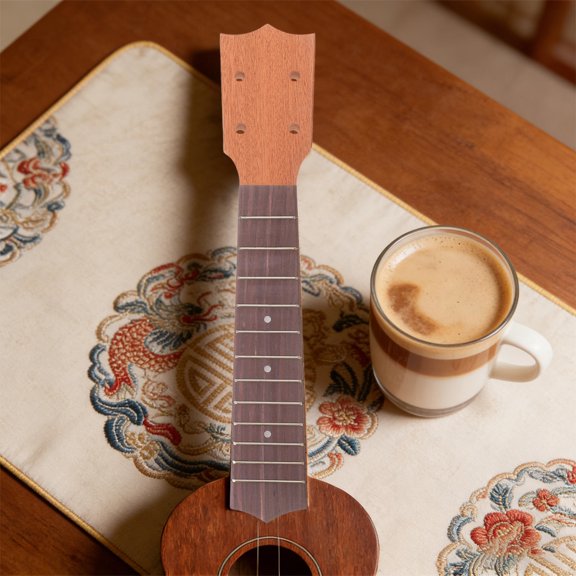 NICEXMAS 1 Set Acoustic Ukulele Neck Replacement Part, Wood Fingerboard, Repair Accessory for Ukulele Performance