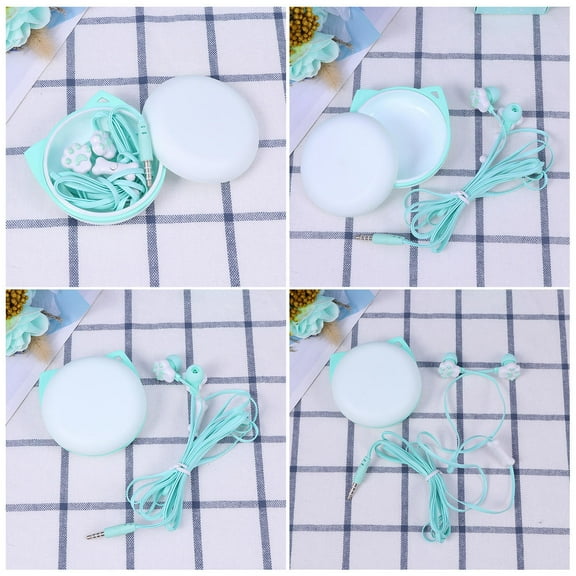 NICEXMAS Cat Earphones Cartoon Headphones with Music Listening 1Pcs