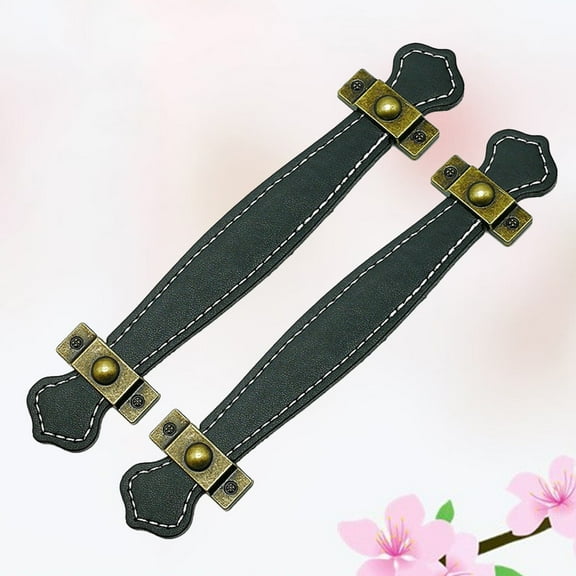 NICEXMAS 2 PCS PU Leather Handle Retro Cabinet Antique Handles Vintage Drawer Pulls Drawers Man