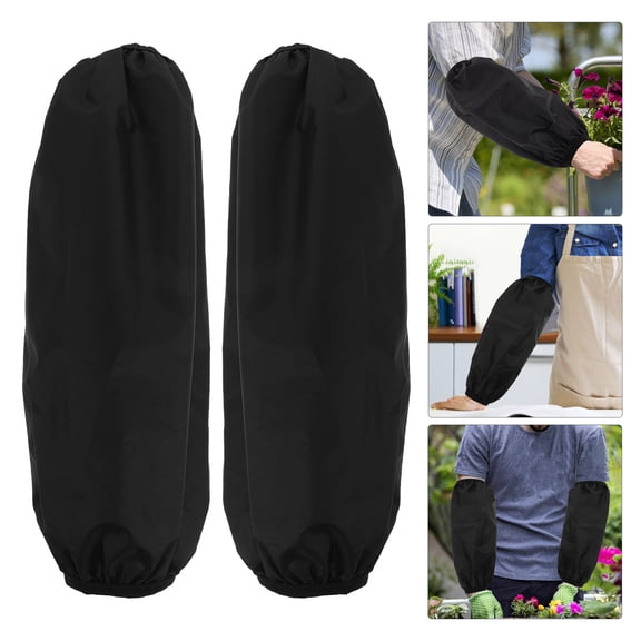 NICEXMAS 2 Pairs Women's Black PVC Gardening Arm Sleeves for Outdoor and Use
