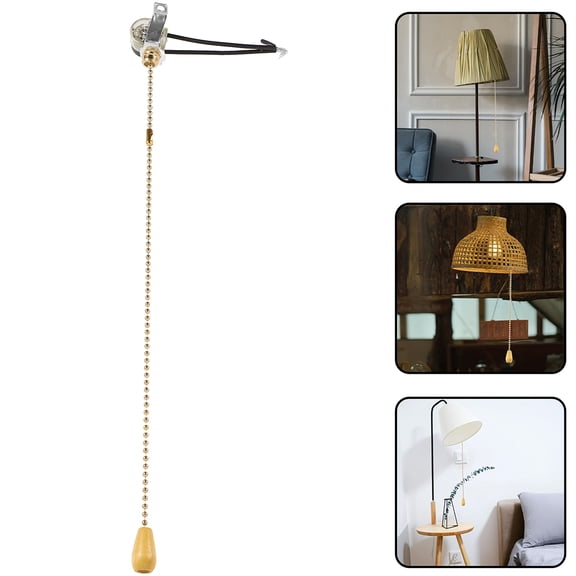 NICEXMAS 2 Pcs Pull Chain Cords Wood Replacement for Light Fixtures with Modern Design