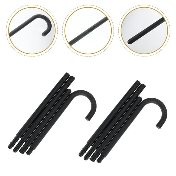 NICEXMAS Black Plastic Magician Wand for Decoration Lightweight Portable Party Performance Prop 2pcs Four Sections