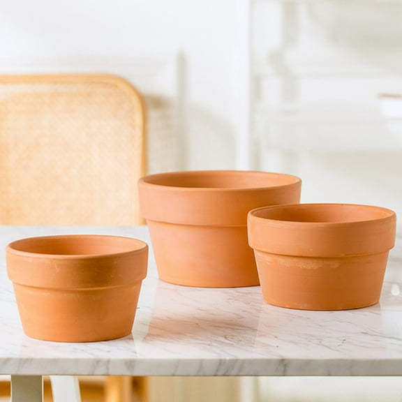 NICEXMAS Terracotta Pots Orange 2Pcs 4.9X4.9X3.1In