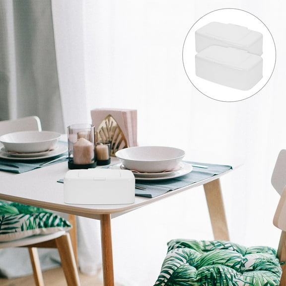 NICEXMAS  2 Pcs Refillable Press Push Wet Wipes Dispenser Storage Box