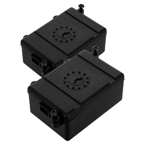 NICEXMAS 2-Pack RC Receiver Protective Case Black Plastic Cover for RC Cars and Vehicles