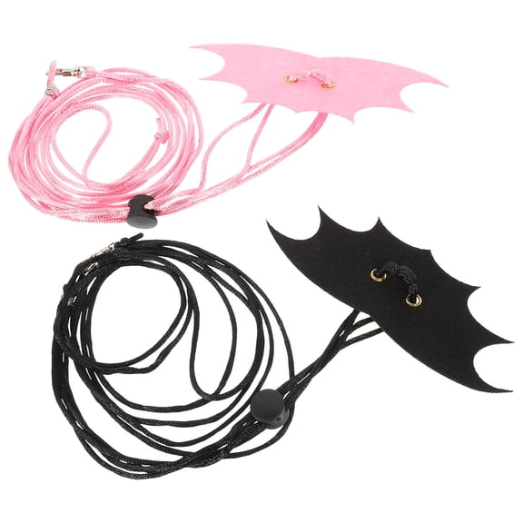 NICEXMAS 2-Pack Adjustable Bearded Dragon and Leash Set with Black Wing Pet Traction Belt for Lizards, Iguanas, Geckos, and Small Reptiles