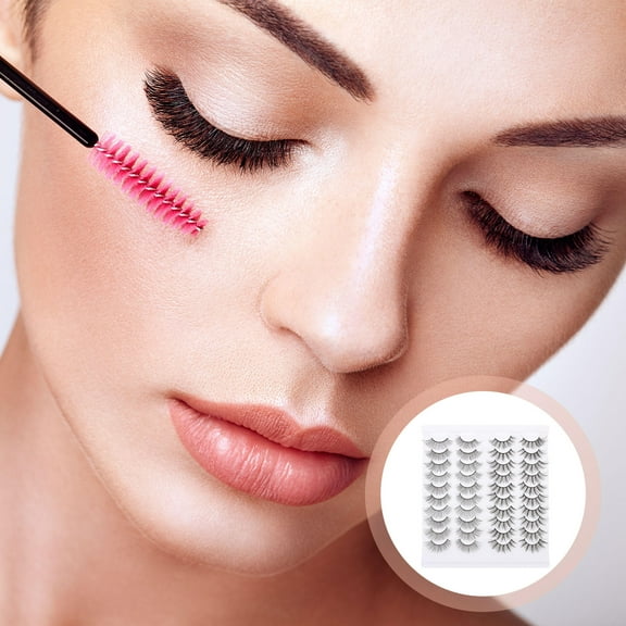 NICEXMAS Fiber False Eyelashes 20 Pairs 3D Effect Natural Look for Women Beauty Routine