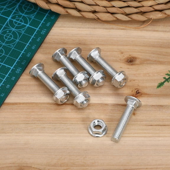 NICEXMAS 20 Sets Carbon Steel Carriage Bolt and Nut Kit with Weather-Resistant Finish for Outdoor Use