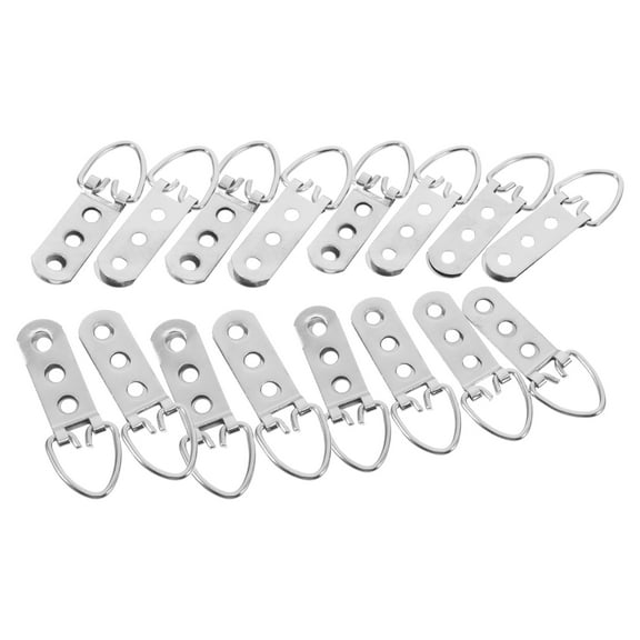 NICEXMAS 20Pcs D Ring Picture Hangers in Silver for Picture Frames and Homeowners Hardware Included