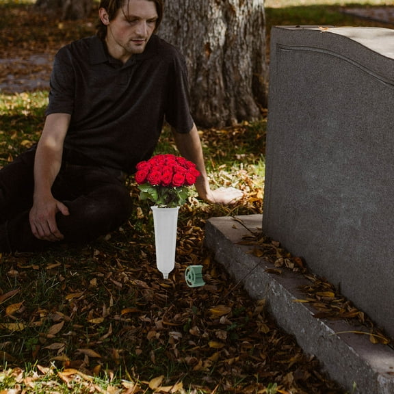 NICEXMAS Nicexmas Versatile Dark Green Plastic Cemetery Vase Base for Home and Lawn 20Pcs