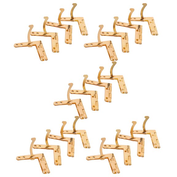 NICEXMAS 20Pcs Golden Small Folding Cabinet Hinge 92 Degree Lid Stay Hinge for Craft Boxes and Display Cases