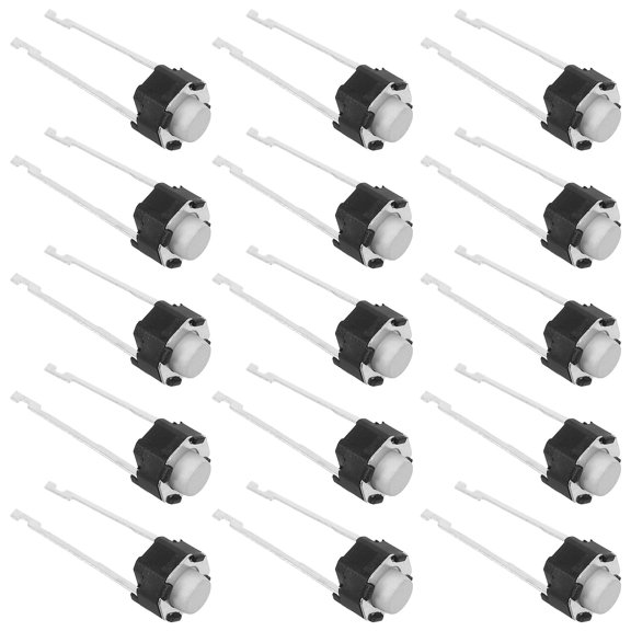 NICEXMAS 20Pcs Precise Micro Push Button Light Switch White Surface Mount for Model Circuit Use