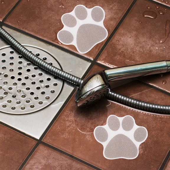 NICEXMAS 20Pcs Self Adhesive Grey Paw Print Bathroom Floor Stickers Non Slip Bathtub Decals